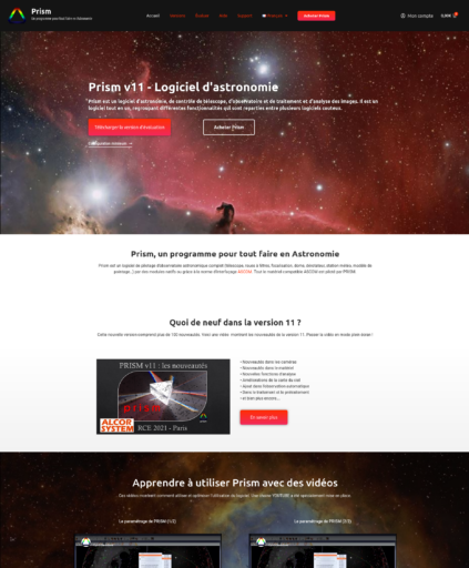Prism Logiciel d'astronomie de contrôle de télescope d'observatoire accueil