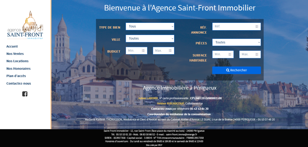 moteur de recherche annonces immobilieres Agence Saint Front Immobilier