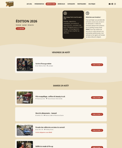 Périgueux Vintage Days agenda 2026